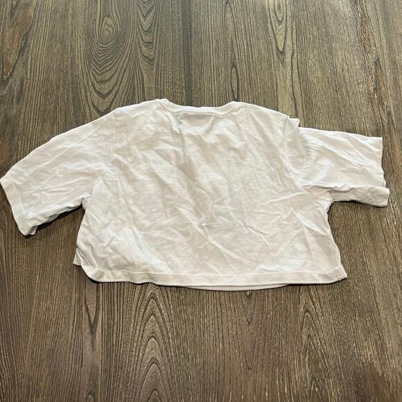 Adidas Girls Youth Cropped Top Logo Print Short Sleeve Crewneck White Size S - Picture 4 of 6
